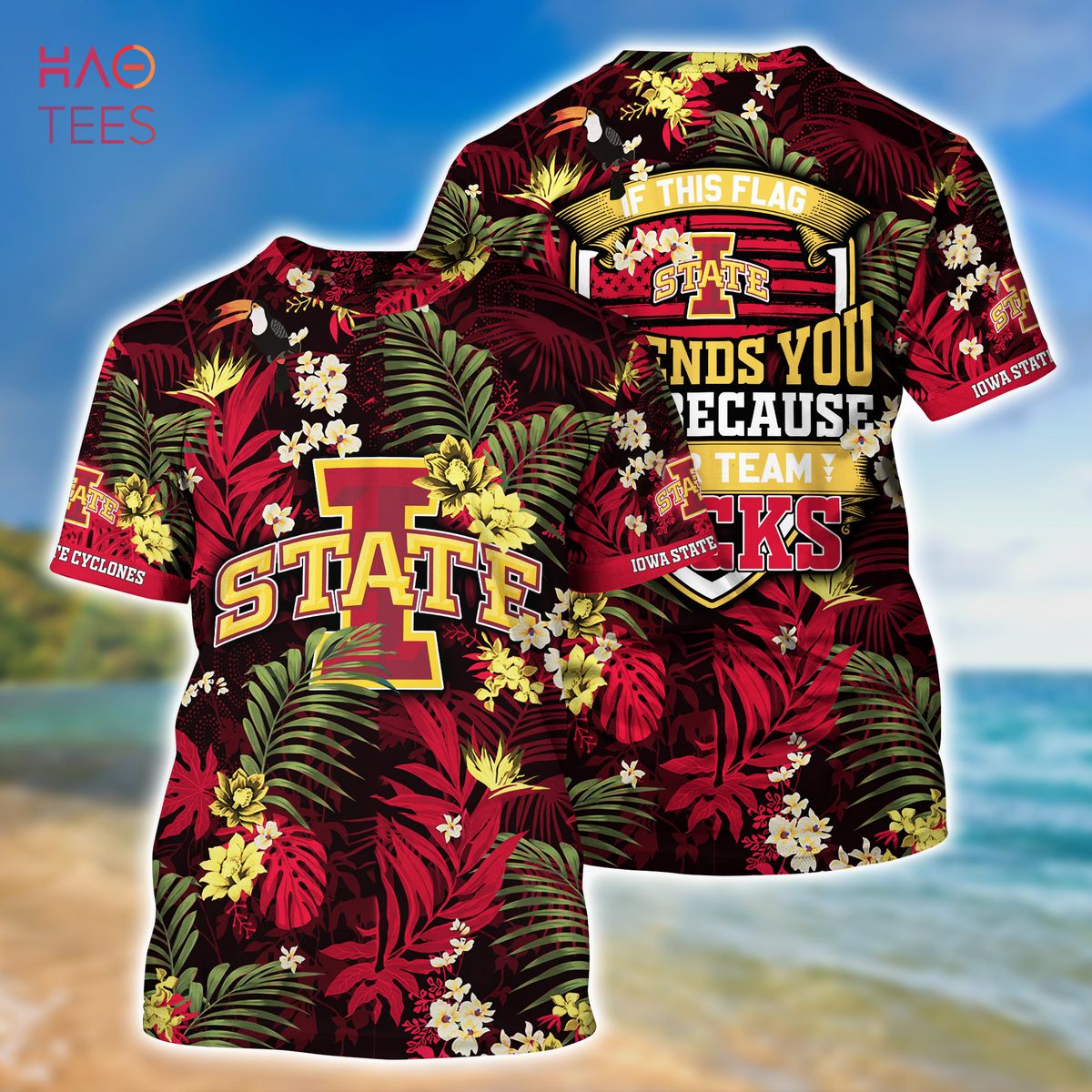 [LIMITED] Iowa State Cyclones  Summer Hawaiian Shirt And Shorts,  With Tropical Patterns For Fans
