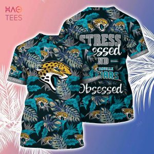 [LIMITED] Jacksonville Jaguars NFL-Summer Hawaiian Shirt And Shorts, Stress Blessed Obsessed For Fans