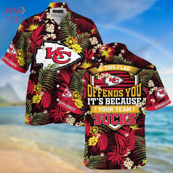 [LIMITED] Kansas City Chiefs NFL-Summer Hawaiian Shirt And Shorts,  With Tropical Patterns For Fans