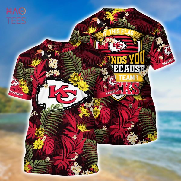 [LIMITED] Kansas City Chiefs NFL-Summer Hawaiian Shirt And Shorts,  With Tropical Patterns For Fans