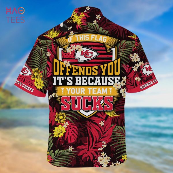 [LIMITED] Kansas City Chiefs NFL-Summer Hawaiian Shirt And Shorts,  With Tropical Patterns For Fans