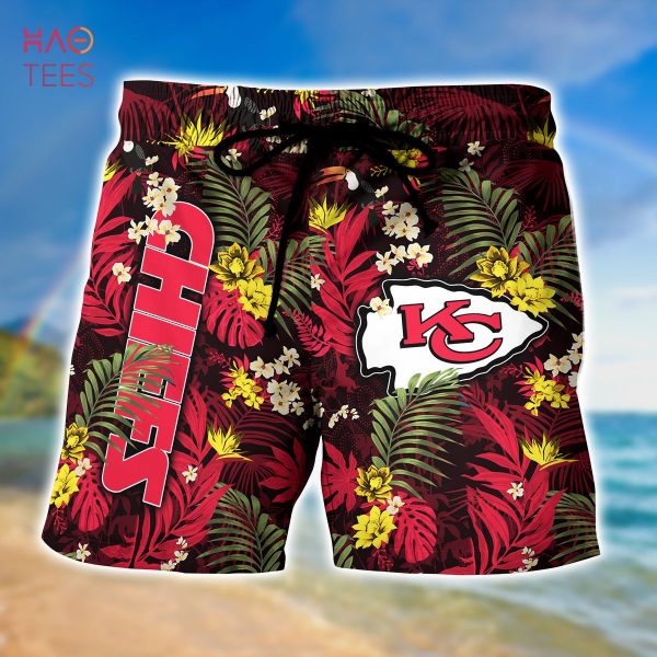[LIMITED] Kansas City Chiefs NFL-Summer Hawaiian Shirt And Shorts,  With Tropical Patterns For Fans