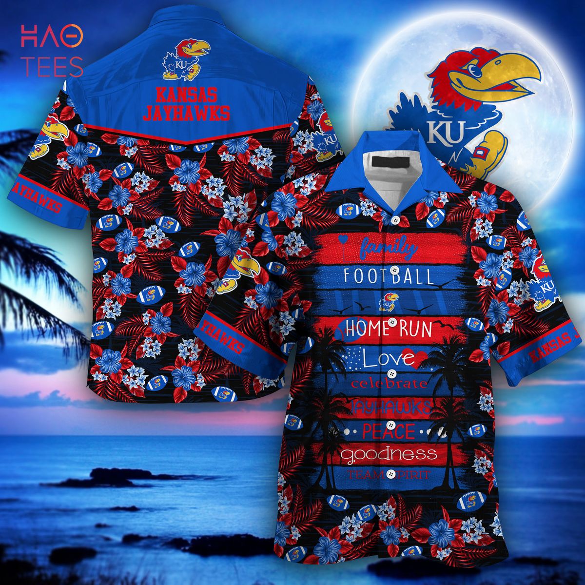 NCAA Kansas Jayhawks Hawaiian Shirt Colorful Team Logo Gift For Basketball  Lovers