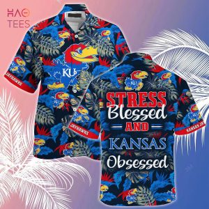 [LIMITED] Kansas Jayhawks  Summer Hawaiian Shirt And Shorts, Stress Blessed Obsessed For Fans