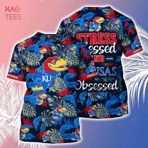 [LIMITED] Kansas Jayhawks  Summer Hawaiian Shirt And Shorts, Stress Blessed Obsessed For Fans