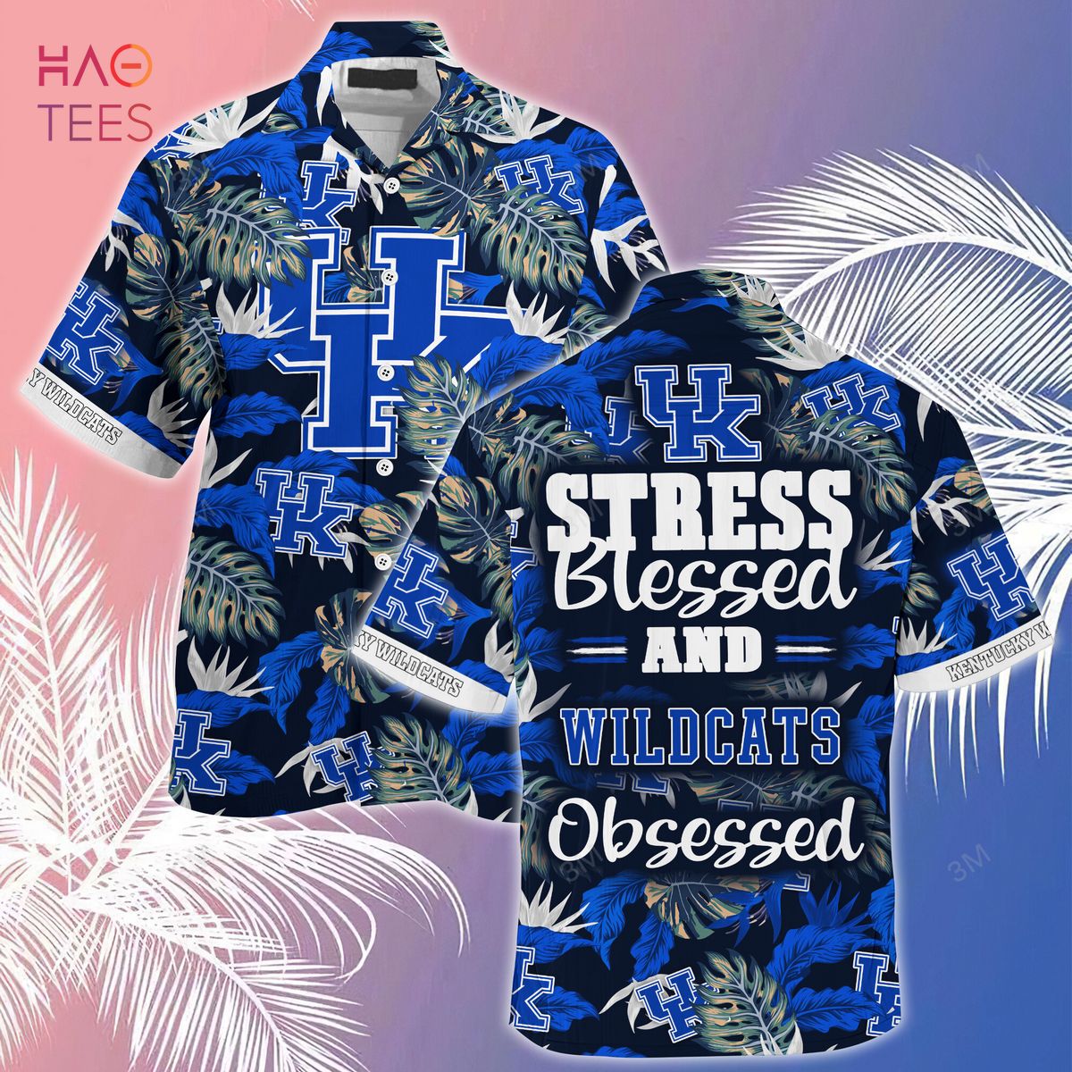 [LIMITED] Kentucky Wildcats  Summer Hawaiian Shirt And Shorts, Stress Blessed Obsessed For Fans