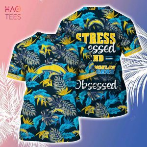 [LIMITED] Los Angeles Chargers NFL-Summer Hawaiian Shirt And Shorts, Stress Blessed Obsessed For Fans