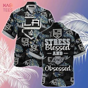 [LIMITED] Los Angeles Kings NHL-Summer Hawaiian Shirt And Shorts, Stress Blessed Obsessed For Fans