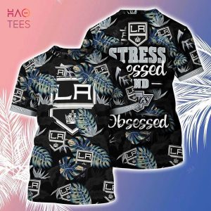 [LIMITED] Los Angeles Kings NHL-Summer Hawaiian Shirt And Shorts, Stress Blessed Obsessed For Fans