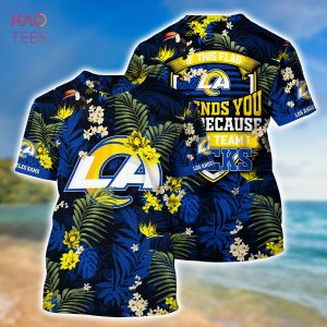 [LIMITED] Los Angeles Rams NFL-Summer Hawaiian Shirt And Shorts,  With Tropical Patterns For Fans