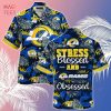 [LIMITED] Los Angeles Rams NFL-Summer Hawaiian Shirt And Shorts, Stress Blessed Obsessed For Fans