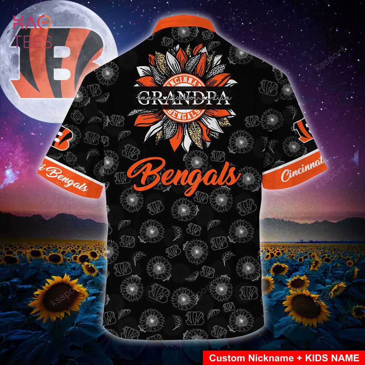 Cincinnati Bengals Custom Name NFL Floral Hawaiian Shirt And