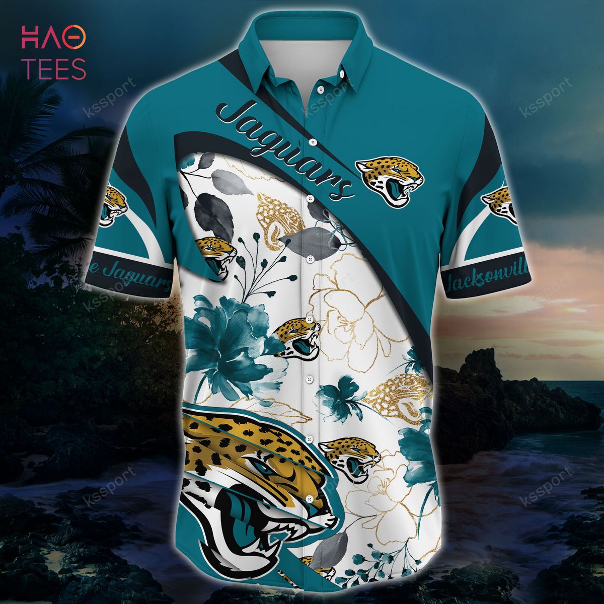 Jacksonville Jaguars American Flag Logo Hawaiian Shirt Vacation