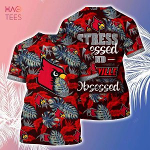 [LIMITED] Louisville Cardinals  Summer Hawaiian Shirt And Shorts, Stress Blessed Obsessed For Fans