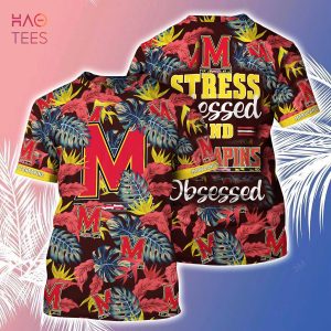 [LIMITED] Maryland Terrapins Summer Hawaiian Shirt And Shorts, Stress Blessed Obsessed For Fans