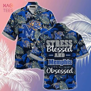 [LIMITED] Memphis Tigers Summer Hawaiian Shirt And Shorts, Stress Blessed Obsessed For Fans