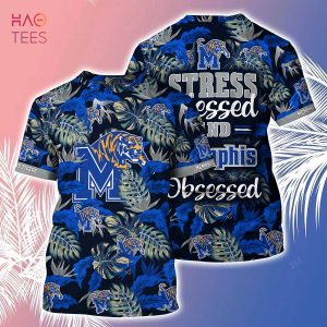 [LIMITED] Memphis Tigers Summer Hawaiian Shirt And Shorts, Stress Blessed Obsessed For Fans
