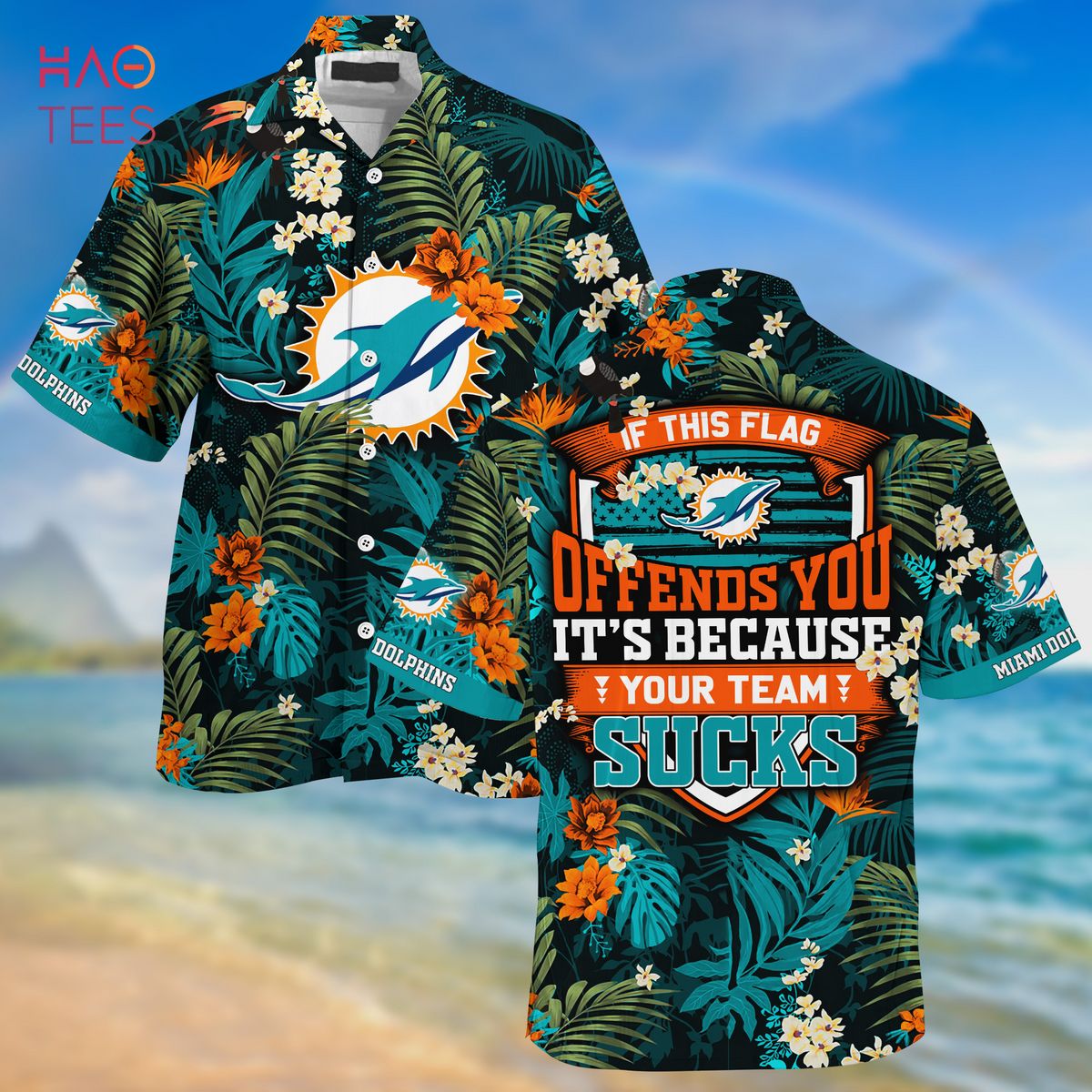 LIMITED] Miami Dolphins NFL-Summer Hawaiian Shirt And Shorts, With