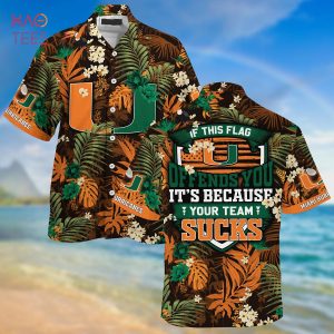 [LIMITED] Miami Hurricanes Summer Hawaiian Shirt And Shorts,  With Tropical Patterns For Fans