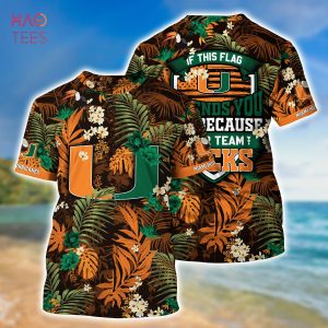 [LIMITED] Miami Hurricanes Summer Hawaiian Shirt And Shorts,  With Tropical Patterns For Fans