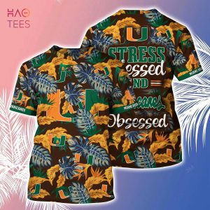 [LIMITED] Miami Hurricanes Summer Hawaiian Shirt And Shorts, Stress Blessed Obsessed For Fans