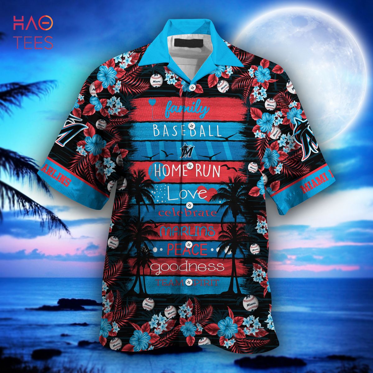 Miami Marlins Mlb Flower Hawaiian Shirt