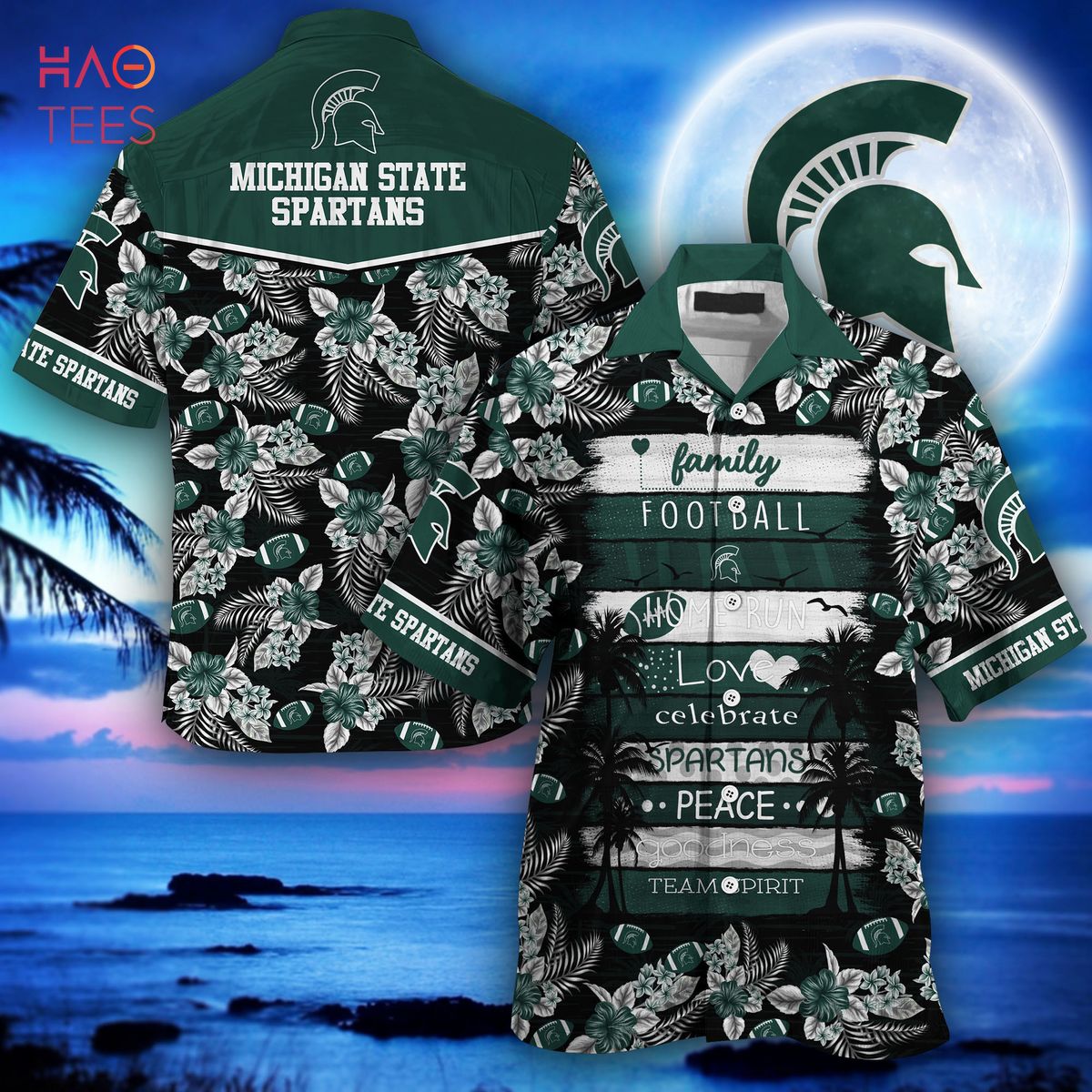 NCAA Michigan State Spartans Flower Cheap Hawaiian Shirt 3D Shirt, Michigan  State Spartans Football Gifts - T-shirts Low Price