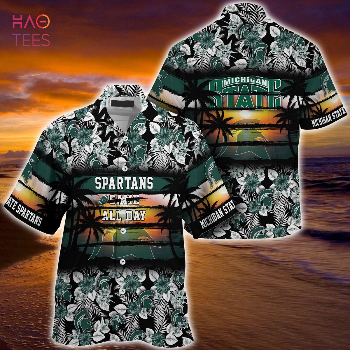 [LIMITED] Michigan State Spartans Summer Hawaiian Shirt, Floral Pattern ...