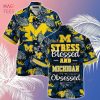 [LIMITED] Michigan Wolverines  Summer Hawaiian Shirt And Shorts, Stress Blessed Obsessed For Fans