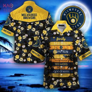 Milwaukee Brewers Summer Hawaii Shirt Casual Hawaiian Shirt Blue Yellow  Unisex