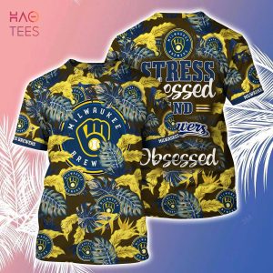 [LIMITED] Milwaukee Brewers MLB-Summer Hawaiian Shirt And Shorts, Stress Blessed Obsessed For Fans