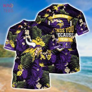 [LIMITED] Minnesota Vikings NFL-Summer Hawaiian Shirt And Shorts,  With Tropical Patterns For Fans