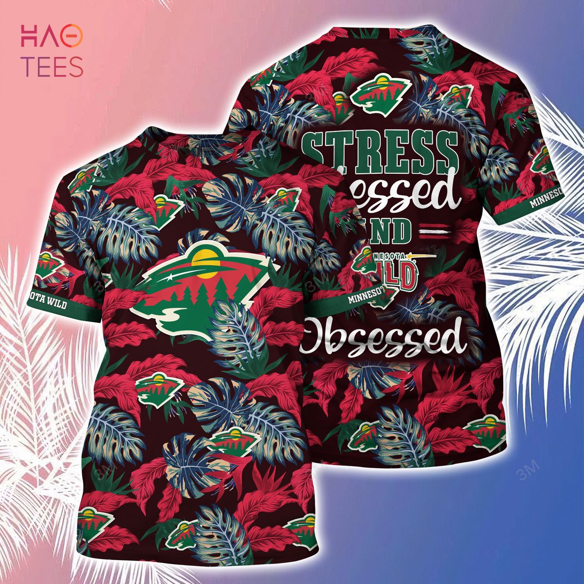 LIMITED] Minnesota Wild NHL-Summer Hawaiian Shirt And Shorts, Stress  Blessed Obsessed For Fans