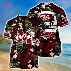 [LIMITED] Mississippi State Bulldogs Summer Hawaiian Shirt And Shorts,  With Tropical Patterns For Fans