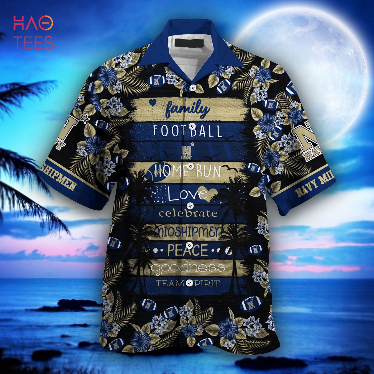 TRENDING] Navy Midshipmen Summer Hawaiian Shirt And Shorts, For