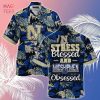 [LIMITED] Navy Midshipmen Summer Hawaiian Shirt And Shorts, Stress Blessed Obsessed For Fans