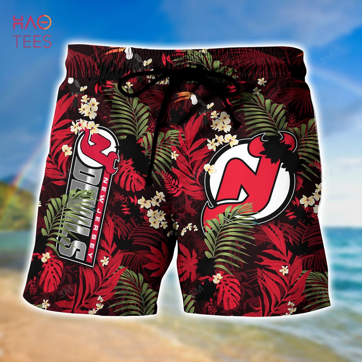 NHL New Jersey Devils Hawaiian Shirt,Aloha Shirt,Pink Flamingo And Palm  Leaves Gift For Beach Trip - Ingenious Gifts Your Whole Family
