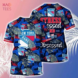 [LIMITED] New York Rangers NHL-Summer Hawaiian Shirt And Shorts, Stress Blessed Obsessed For Fans
