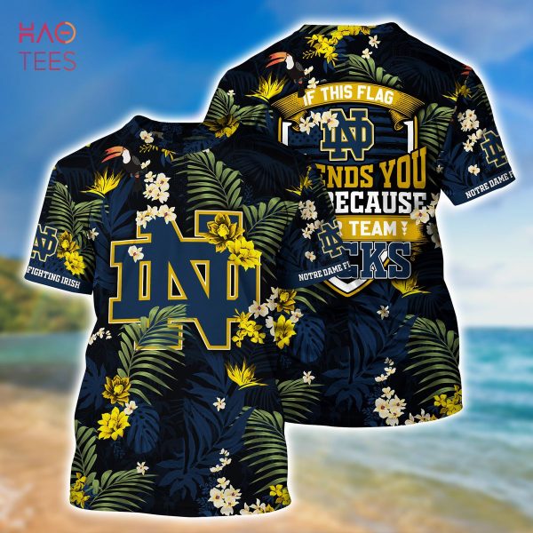 [LIMITED] Notre Dame Fighting Irish Summer Hawaiian Shirt And Shorts,  With Tropical Patterns For Fans
