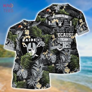 [LIMITED] Oakland Raiders NFL-Summer Hawaiian Shirt And Shorts,  With Tropical Patterns For Fans