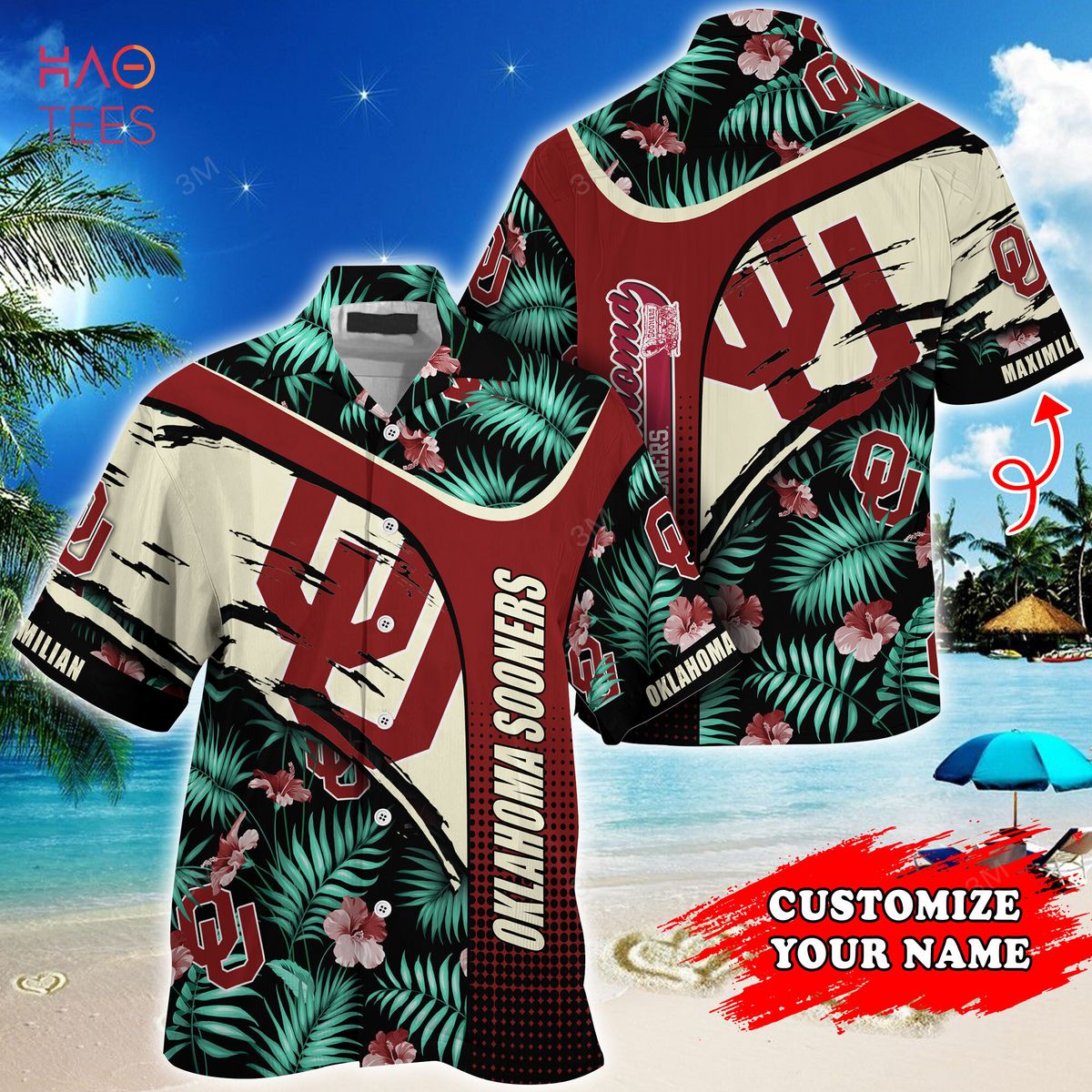 [LIMITED] Oklahoma Sooners Customized Summer Hawaiian Shirt, With Tropical Pattern For Fans