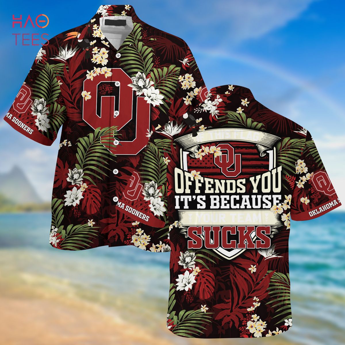 [LIMITED] Oklahoma Sooners Summer Hawaiian Shirt And Shorts,  With Tropical Patterns For Fans