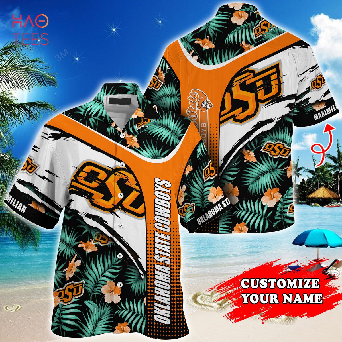 [LIMITED] Oklahoma State Cowboys Customized Summer Hawaiian Shirt, With Tropical Pattern For Fans