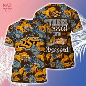 [LIMITED] Oklahoma State Cowboys Summer Hawaiian Shirt And Shorts, Stress Blessed Obsessed For Fans