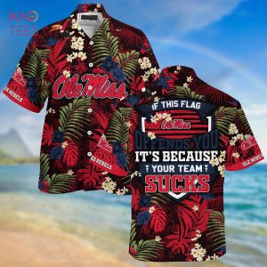 [LIMITED] Ole Miss Rebels  Summer Hawaiian Shirt And Shorts,  With Tropical Patterns For Fans