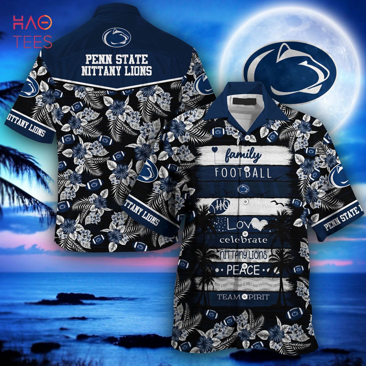 Penn State Nittany Lions Floral Tropical Hawaiian Shirt