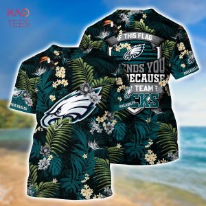 [LIMITED] Philadelphia Eagles NFL-Summer Hawaiian Shirt And Shorts,  With Tropical Patterns For Fans