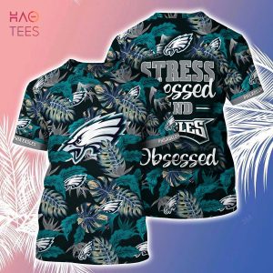 [LIMITED] Philadelphia Eagles NFL-Summer Hawaiian Shirt And Shorts, Stress Blessed Obsessed For Fans
