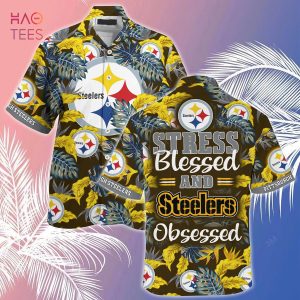 [LIMITED] Pittsburgh Steelers NFL-Summer Hawaiian Shirt And Shorts, Stress Blessed Obsessed For Fans