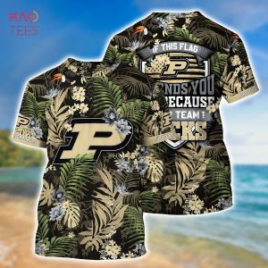 [LIMITED] Purdue Boilermakers Summer Hawaiian Shirt And Shorts,  With Tropical Patterns For Fans